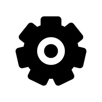 Settings gear black glyph ui icon 스톡 일러스트