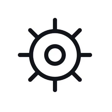 Settings Gear Black White Line Icon Editable Stroke Vector Symbol Stock Illustration