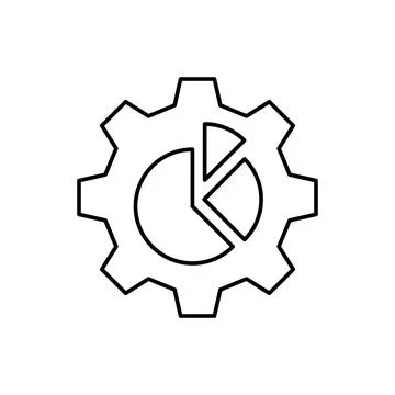 Settings, gear, chart, SEO icon. Simple line, outline vector elements of Illustrazione stock