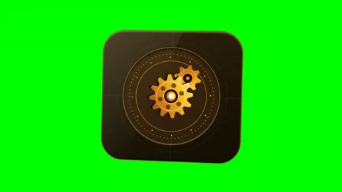 Settings Gear Cogwheel Card With Green Screen Background. Stock Footage 346683089