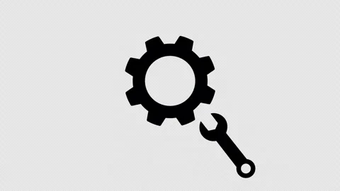 Settings Gear Combines With Wrench for Technical Maintenance Stock Footage 347241979