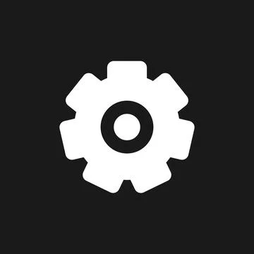Settings gear dark mode glyph ui icon 스톡 일러스트
