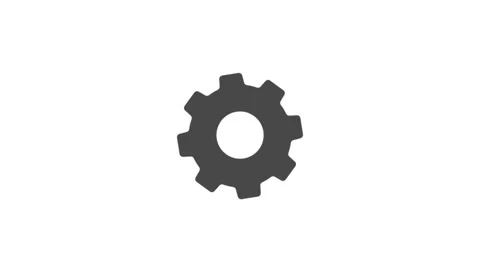Settings Gear Icon Animation on White Background Stock Footage 296845796