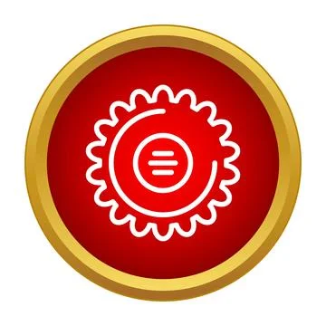 Settings gear icon button for web applications Stock Illustration