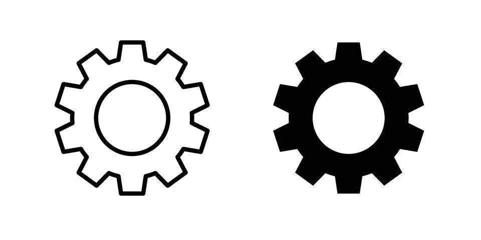 Settings gear icon for design projects and web UI Stock Illustration