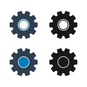 Settings, Gear Icon Set. Flat style vector EPS. 스톡 일러스트