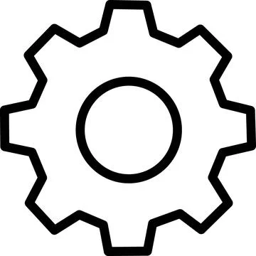 Settings gear icon for system configuration tool Stock Illustration