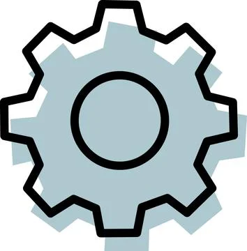 Settings gear icon for system configuration Stock Illustration