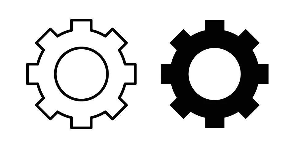 Settings gear icon vector symbol graphics Stock Illustration