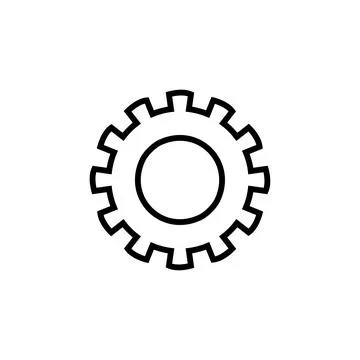 Settings gear isolated flat vector icon. 스톡 일러스트