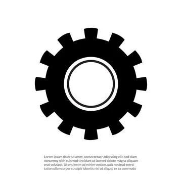 Settings gear isolated flat vector icon. Stock Illustration