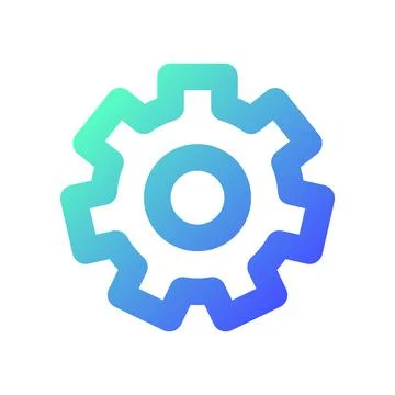 Settings gear pixel perfect gradient linear ui icon Stock Illustration