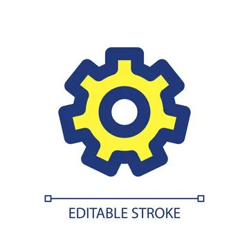 Settings gear pixel perfect RGB color ui icon 스톡 일러스트