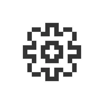 Settings gear pixelated ui icon 스톡 일러스트