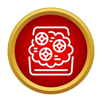 Settings gears cloud in red gold frame icon イラスト素材
