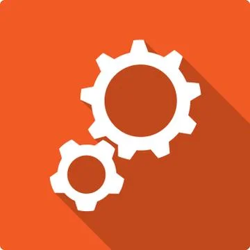Settings Gears Flat Icon Stock Illustration