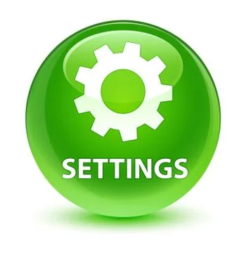 Settings glassy green round button Stock Illustration