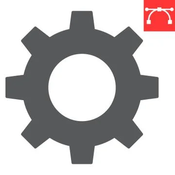 Settings glyph icon, ui and button, cogwheel sign vector graphics, editable Stock Illustration