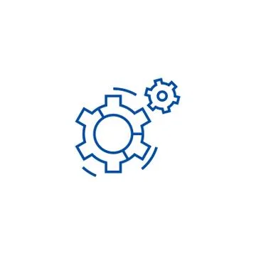 Settings graph pie line icon concept. Settings graph pie flat vector symbol Stock Illustration