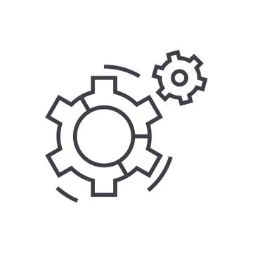 Settings graph pie vector line icon, sign, illustration on background, editable Stock Illustration