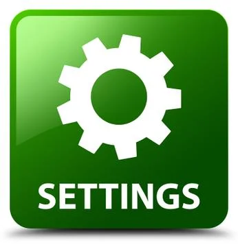 Settings green square button Stock Illustration