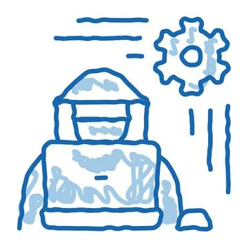 Settings hacker doodle icon hand drawn illustration Stock-Illustration