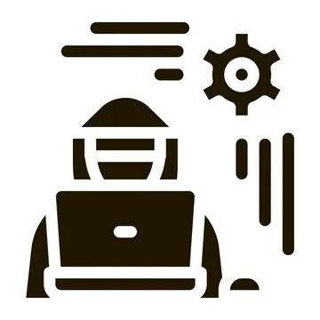 Settings hacker icon Vector Glyph Illustration Stock-Illustration
