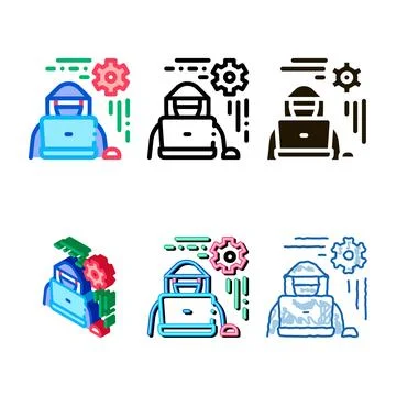 Settings hacker icon vector variants outline 스톡 일러스트