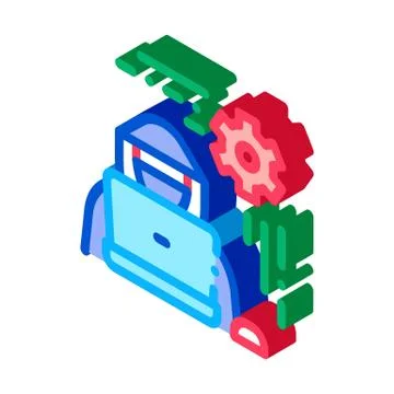 Settings hacker isometric icon vector illustration Stock-Illustration