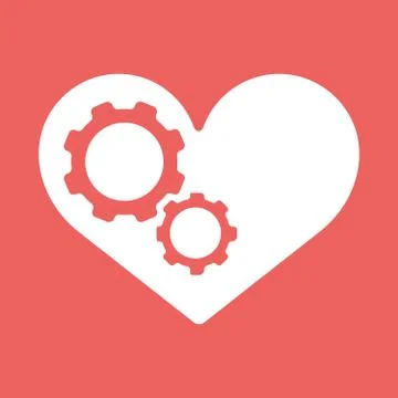 Settings heart. settings icon vector Illustrazione stock