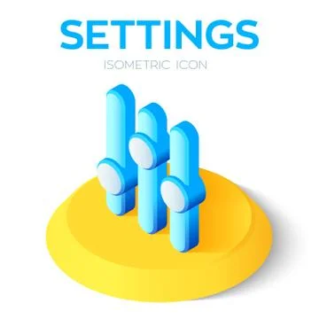 Settings Icon. 3D Isometric Settings sign. Created For Mobile, Web, Decor, Pr Stock Illustration