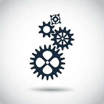 Settings icon with additional gears icon, vector illustration Stock Illustration