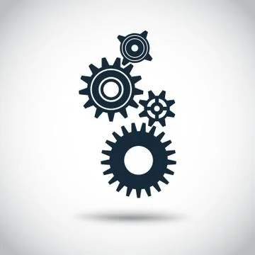 Settings icon with additional gears icon, vector illustration Stock Illustration