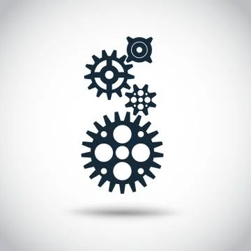 Settings icon with additional gears icon, vector illustration Stock Illustration