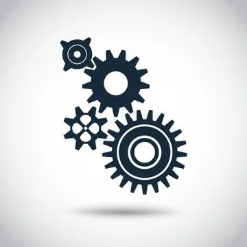 Settings icon with additional gears icon, vector illustration Stock Illustration