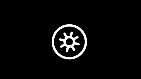 Settings icon animation isolated, gear setting icon on black background, Sp.. Stock Footage 311559868