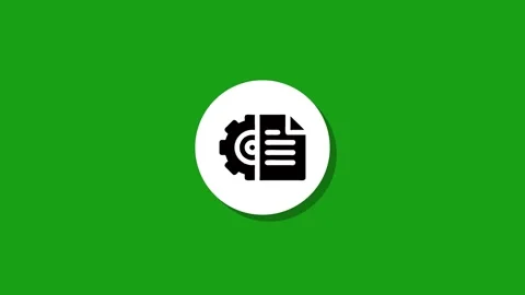 Settings icon with document and gear motion graphics on green background wi.. Stock Footage 327762669