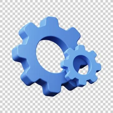 Settings icon. Gear. 3d render Stock Illustration