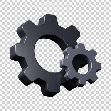 Settings icon. Gear. 3d render Stock Illustration
