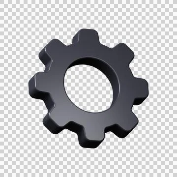 Settings icon. Gear. 3d render Stock Illustration