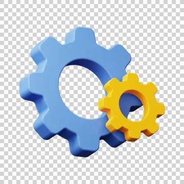 Settings icon. Gear. 3d render Stock Illustration