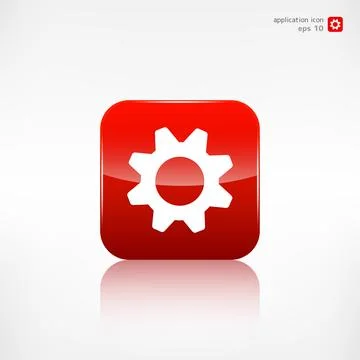Settings icon. Gear symbol application button. Stock Illustration