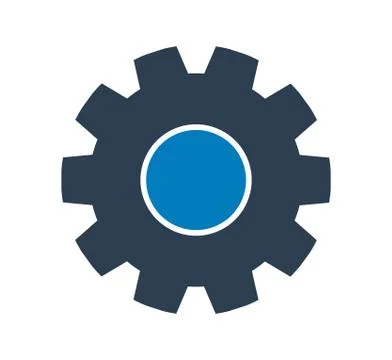 Settings Icon with Gear Symbol. Flat style vector EPS. Stock Illustration