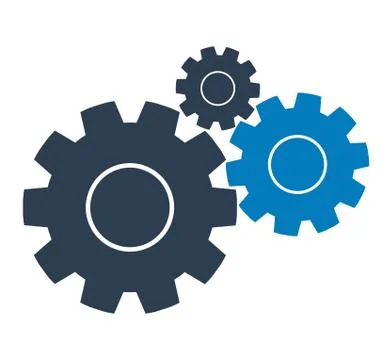 Settings Icon with Gear Symbol. Flat style vector EPS. Stock Illustration