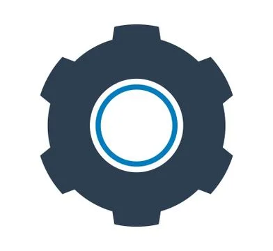 Settings Icon with Gear Symbol. Flat style vector EPS. Stock Illustration