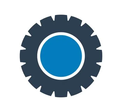 Settings Icon with Gear Symbol. Flat style vector EPS. Stock Illustration