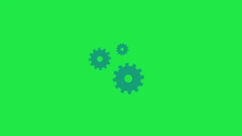 Settings Icon Gear Wheels Rotating Animation Green Screen Stock-Footage 303110778