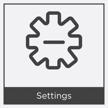 Settings icon isolated on white background Free Stock Illustration