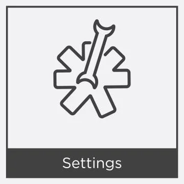 Settings icon isolated on white background Free Stock Illustration