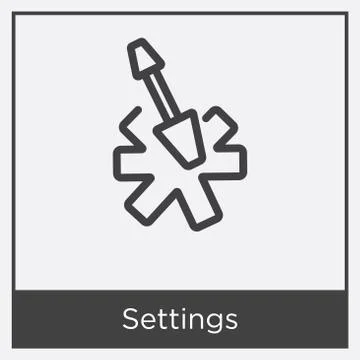 Settings icon isolated on white background Free Stock Illustration